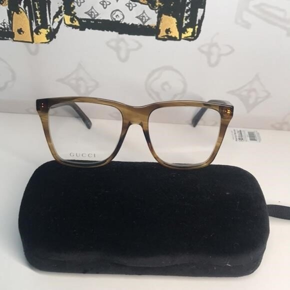 New Authentic Gucci GG0452O 004 Eyeglasses Brown Havana Oversized Square Frames - Picture 4 of 13